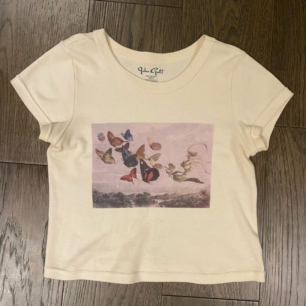 brandy melville butterfly baby tee